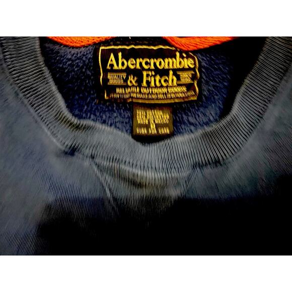 Vintage Blue And Orange Abercrombie & Fitch Spell Out Embroidered Sweatshirt Med - Picture 3 of 7